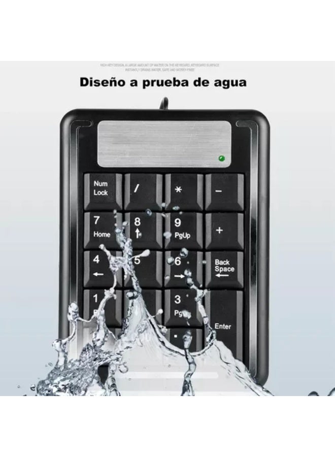 Wired USB Numeric Keypad – 19 Keys Calculator-Style Design – Ergonomic & Fast Data Entry