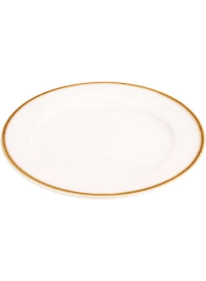 AKDC Ceramic Dessert 18Cm X 18Cm X 2Cm White, Gold - Image 1