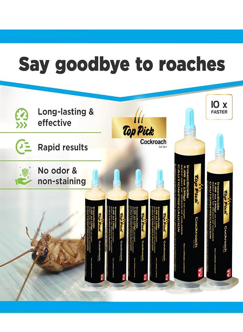 Cockroach Bundle AS SEEN ON TV Top Pick Cockroach Gel Bait, 6 Tubes x 30grams, German ...