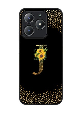 Custom Floral Monogram - J ( Black )