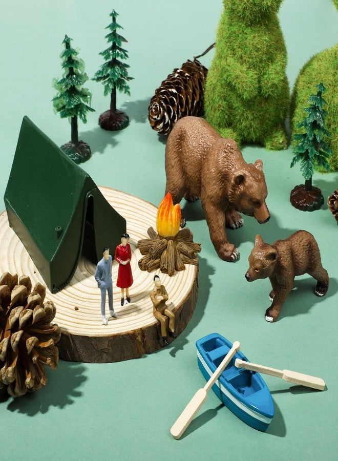 RAYNAG 13 Pieces Camping Cake Topper Camping Party Decoration With Tent Bonfire Tree Bear People Boat Camping Cake Decoration for Kids Adults Camper Forest Woodland Theme Happy Birthday Party Supplies - Image 4