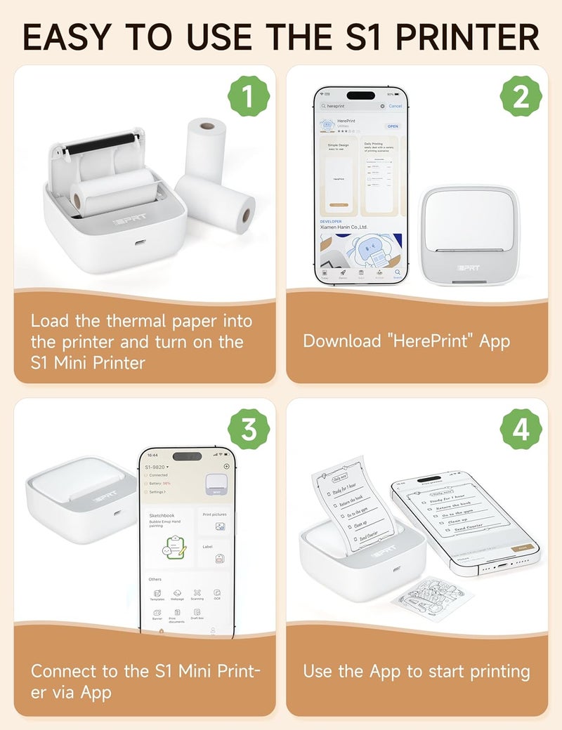 iDPRT طابعة ملصقات iDPRT، آلة صنع الملصقات المحمولة، طابعة حرارية صغيرة بدون حبر بتقنية Bluetooth لأجهزة iPhone وAndroid، طابعة جيب للملصقات والباركود واليوميات DIY، هدية للأطفال، رمادي - Image 3