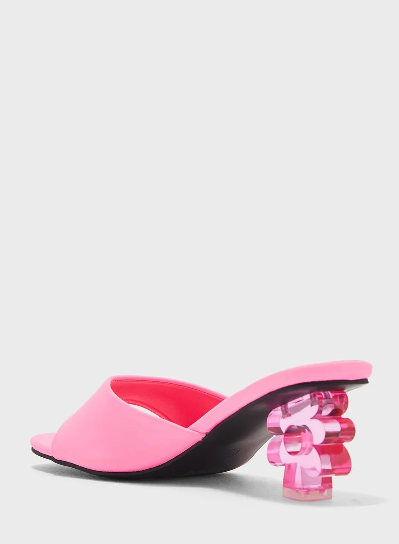 Ginger Daisy Clear Heel Mule Sandal