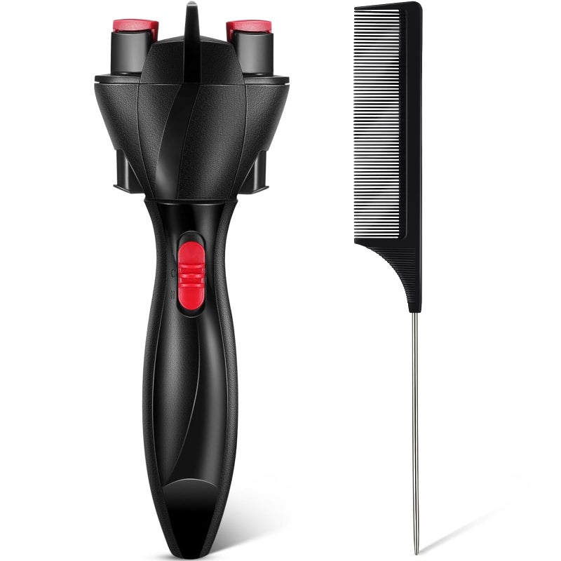 Tioncy Automatic Hair Braider Set Electric Hair Braiding Machine DIY Styling Machine with Rat Tail Comb Lock for Dreadlocks Battery Operated