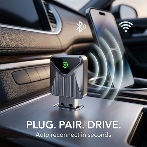 Offbeat 2-in-1 Wireless Apple CarPlay & Android Auto Adapter| BT 5.2 Connection No Delay Stable Connection| Converts Wired Android Auto/CarPlay to Wireless in Company Fitted System Post 2018 Cars - Image 2
