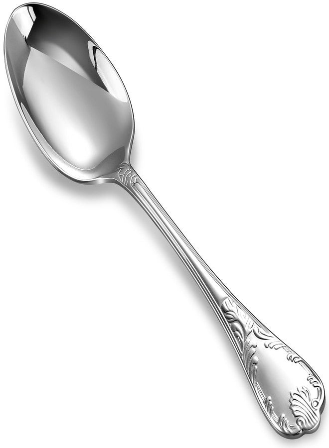 KEAWELL Premium Regalia 4-Piece Spoon Set 7.3-Inch – Ornate 18/10 Stainless Steel Silverware with European Luxury Handles, Dishwasher Safe for Elegant Dining (Silver, Dinner Spoons) - Image 1