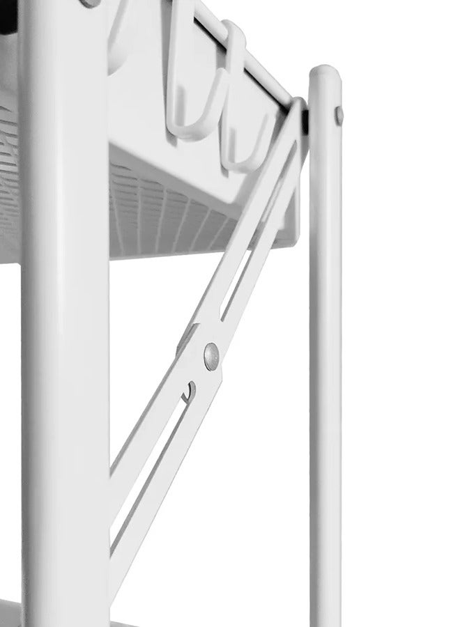 إيه جي دي عربة بعجلات متعددة الأغراض وقابلة للطي وتتضمن 3 طبقات أبيض - Image 5