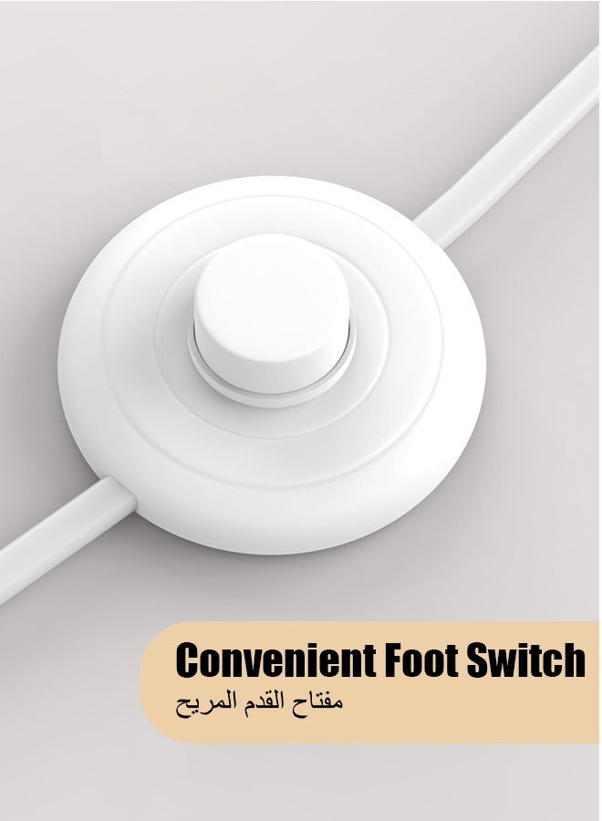 Sumkyle Floor Lamp with Fabric Lampshade, Modern Tall Floor Lamps for Living Room, Floor Standing Lamps Home Decor, Floor Lighting for for Bedroom, Study Room, Office (White) - Image 5