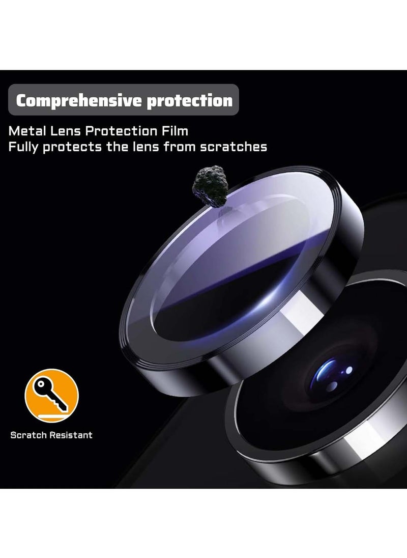 Wtech Xiaomi Redmi Note 13 Pro+ / Xiaomi Redmi Note 13 Pro Plus 5G 2023 Premium Alloy Ring Camera Lens Tempered Glass Protector Shield (MLHICR) - Black  - Image 3