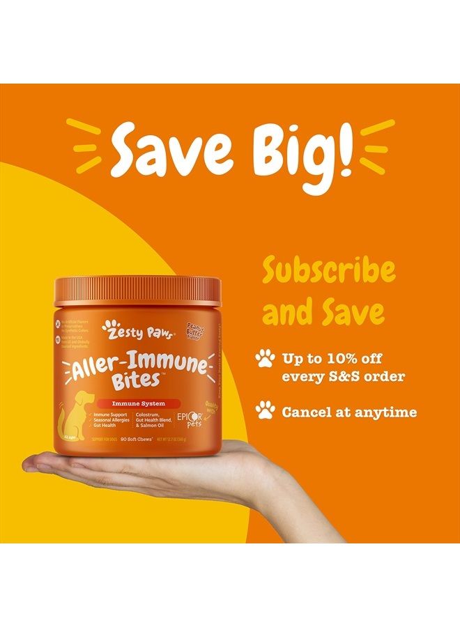 Zesty Paws Allergy Immune Supplement for Dogs - with Omega 3 Salmon Fish Oil & EpiCor Pets + Probiotics for Seasonal Allergies - Peanut Butter - Image 5