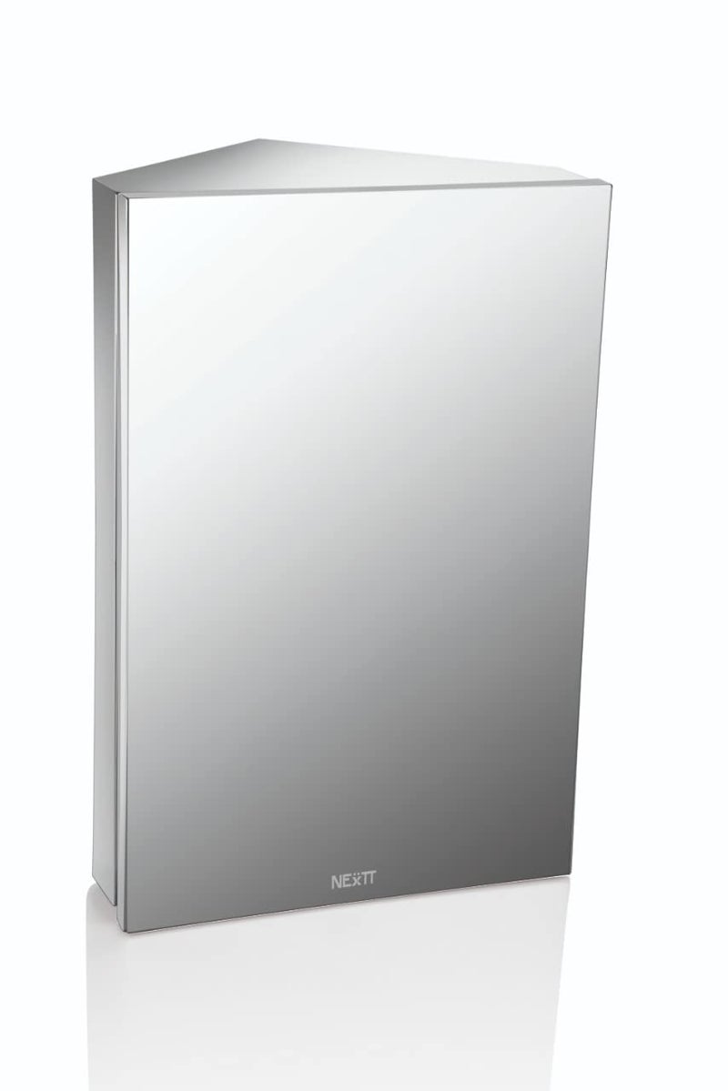 NAVRANG INNOVATIONS NAVRANG INNOVATIONS Stainless Steel Corner Cabinet with Mirror and Shelves 45 30cm 1 Door  - Image 1