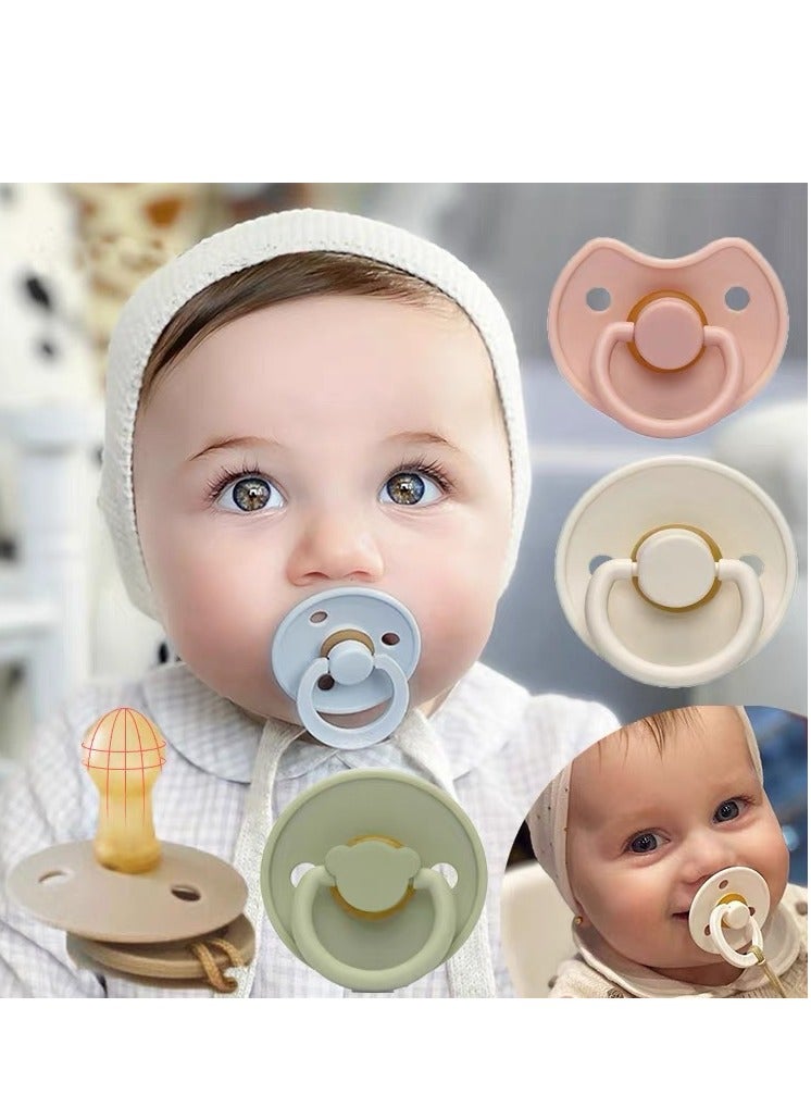 Baby Pacifiers | 1-Pack Soothers | Round Nipple | BPA-Free Natural Latex Food Grade  |  Super Soft Bite Resistance  |  Sleep Anti-Flatulence  |  Baby Teething Toy |  Ivory