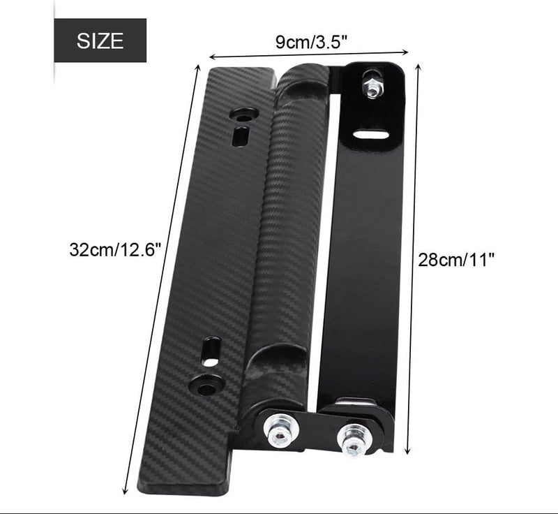 Mobile Car License Number Holder with Adjustable Hinge, Carbon Fiber Car License Plate Frame Holder, Universal Design, Suitable for Most Cars (1 Piece) - KaberTrade - Image 3