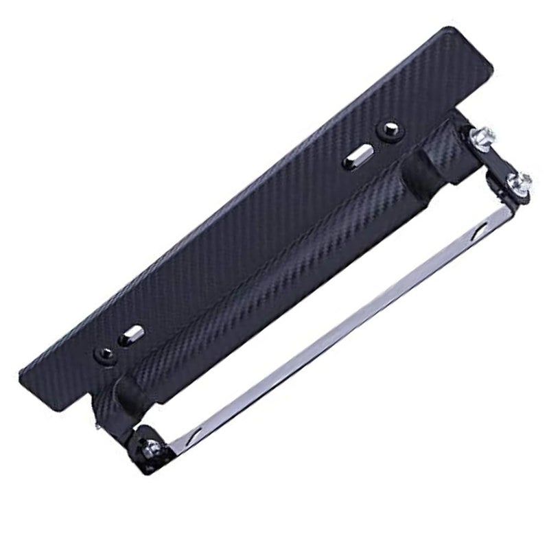 Mobile Car License Number Holder with Adjustable Hinge, Carbon Fiber Car License Plate Frame Holder, Universal Design, Suitable for Most Cars (1 Piece) - KaberTrade - Image 1