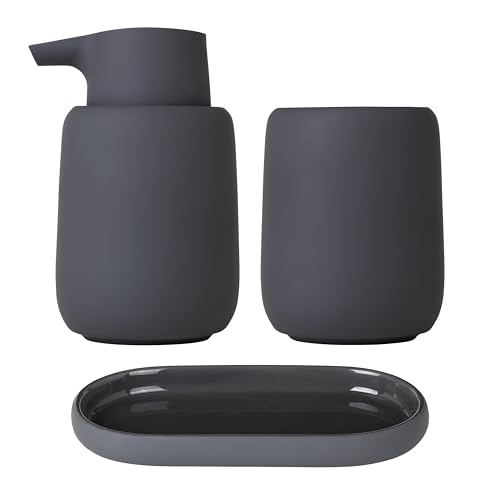 Blomus Soap Dispenser, Ceramic, Plastic, Silicone, Magnet, H 14 cm, T 9,5 cm, ÃƒËœ 8,5, V 0,25 l - Image 2