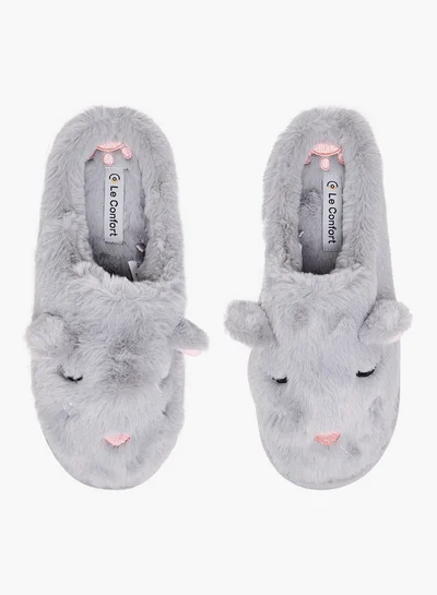 Le Confort Faux Fur Textured Bedroom Mules