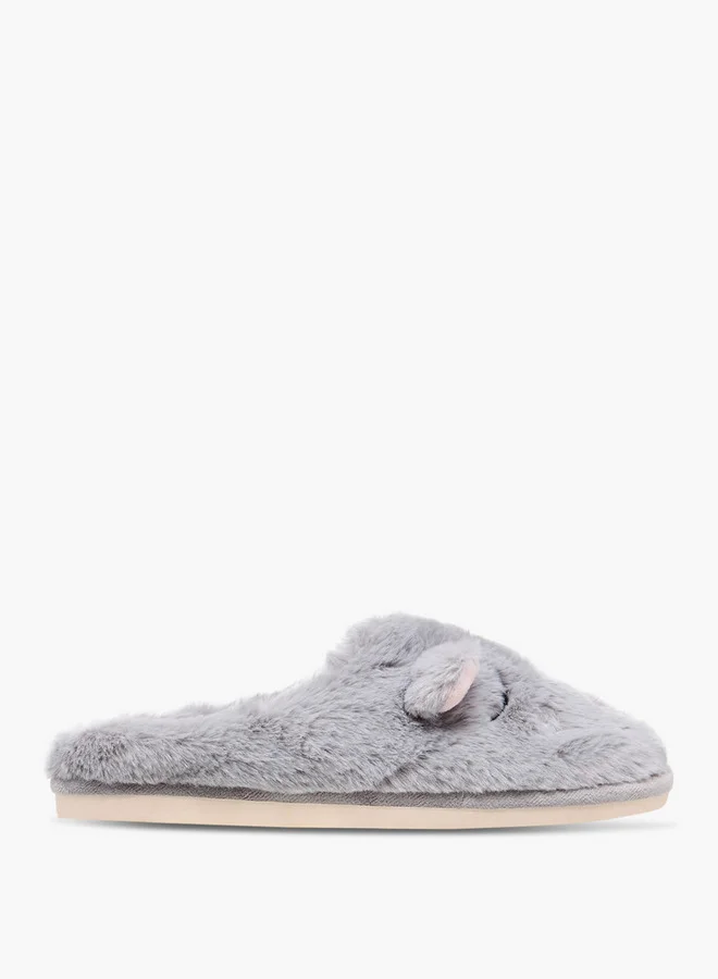 لو كونفورت Faux Fur Textured Bedroom Mules