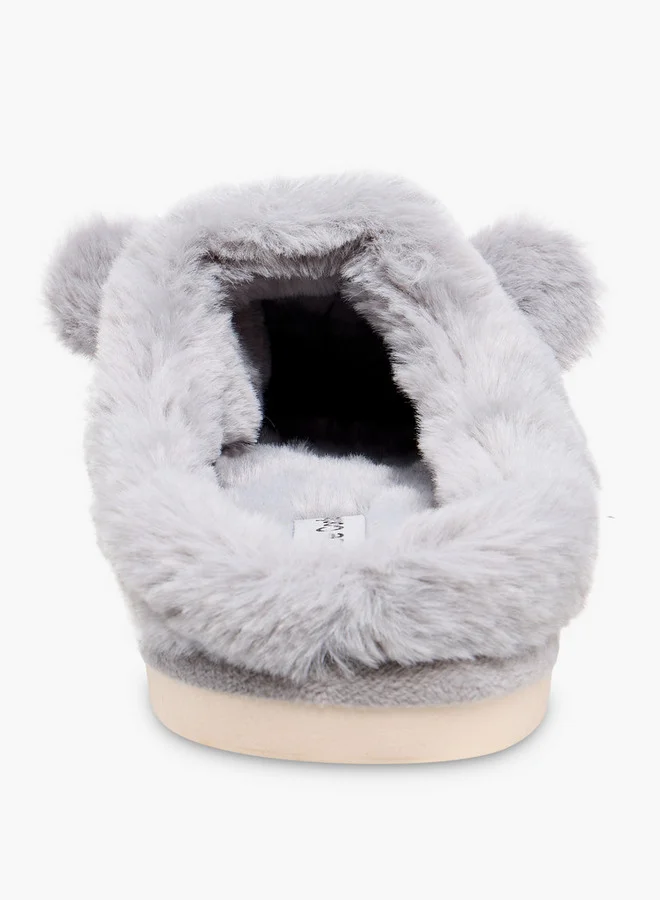 Le Confort Faux Fur Textured Bedroom Mules