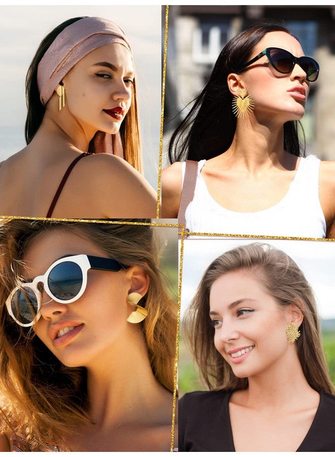 Glenmal 6 Pair Gold Color Threader Dangle Earrings Long Chain Statement Drop Dangle Earrings Jewelry for Women(Boho Geometric) - Image 3