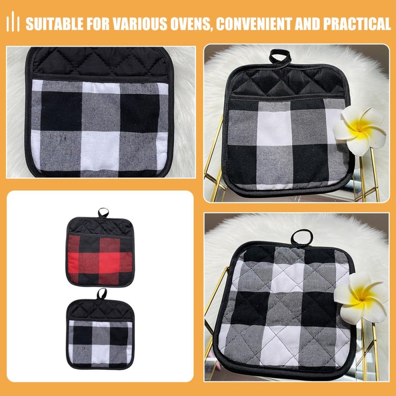 Heat Resistant Oven Mitts And Pot Holders Set 4Pcs Insulated Non Slip With Pocket - Image 5