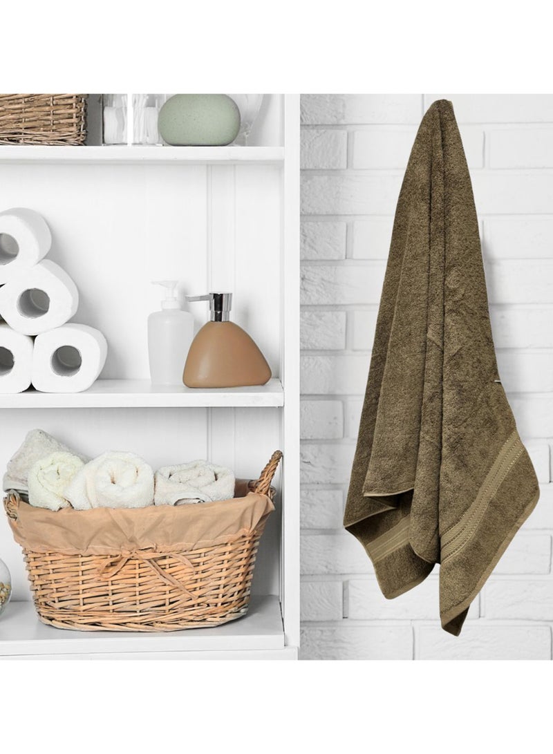 كاسينو Kassino Jumbo Bath Sheet (2 Pack, 80x160 cm) - 580 GSM Large Bath Towel,100% Combed Cotton, Soft & Quick-Dry Oversized Towels, Highly Absorbent, Double Stitched Hotel Quality Towels | Brown - Image 4