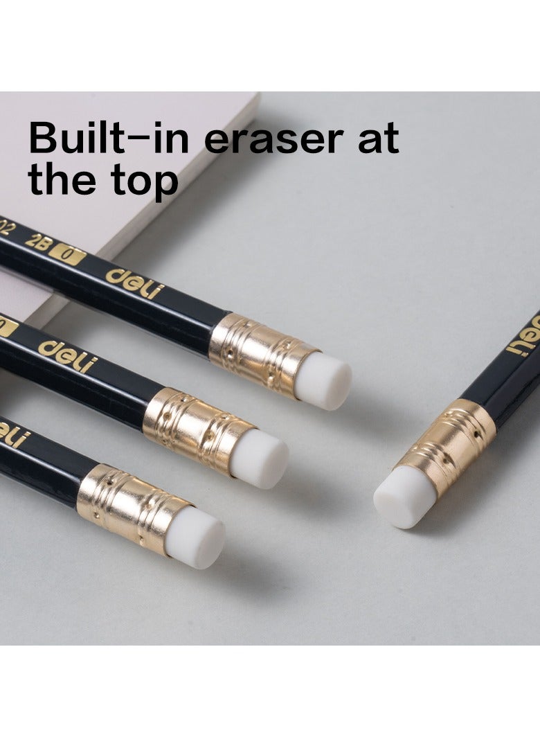 Deli EU20200 Graphite Pencil 2B Dark Blue 鈥?12pcs 鈥?Ideal for writing & drawing - Image 1