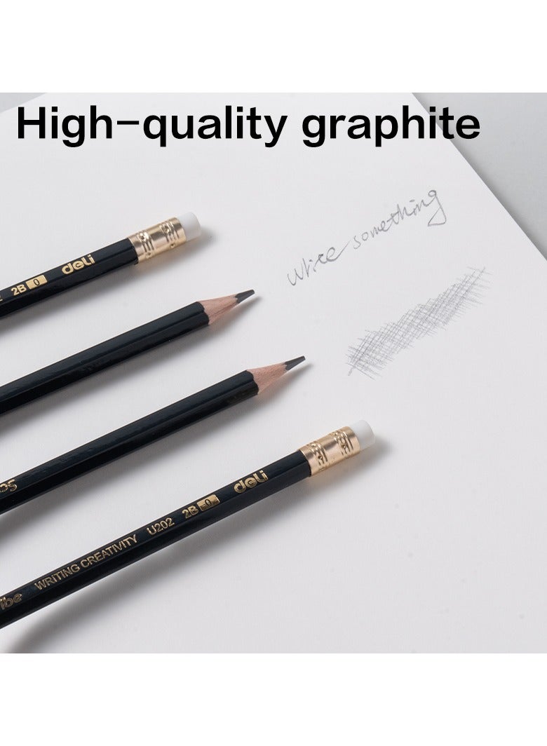 Deli EU20200 Graphite Pencil 2B Dark Blue 鈥?12pcs 鈥?Ideal for writing & drawing - Image 2
