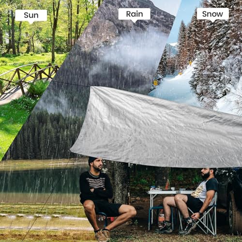 TICONN Heavy Duty Tarp Cover, Extra Thick Tarps Waterproof Tear and Rip Proof UV Resistant Tarpaulin with Reinforced Grommets and Edges (5.5 Mil, 12'x16') - Image 5