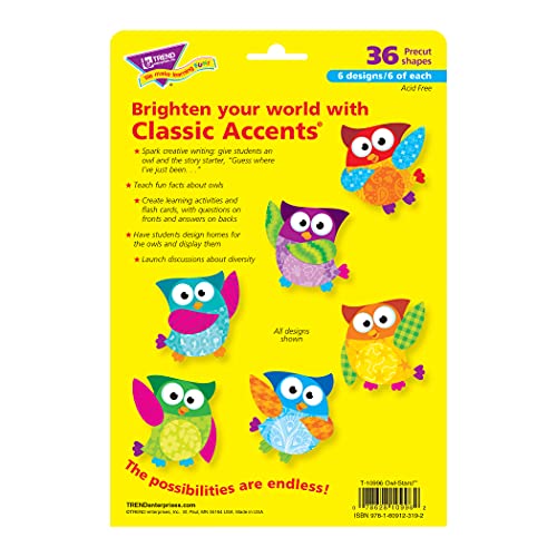 Trend Enterprises Trend Owl-Stars! Classic Accents Variety Pack, Classroom Bulletin Board Cut Outs, 5-1/2 to 6 Inches, 36 Count - Image 3