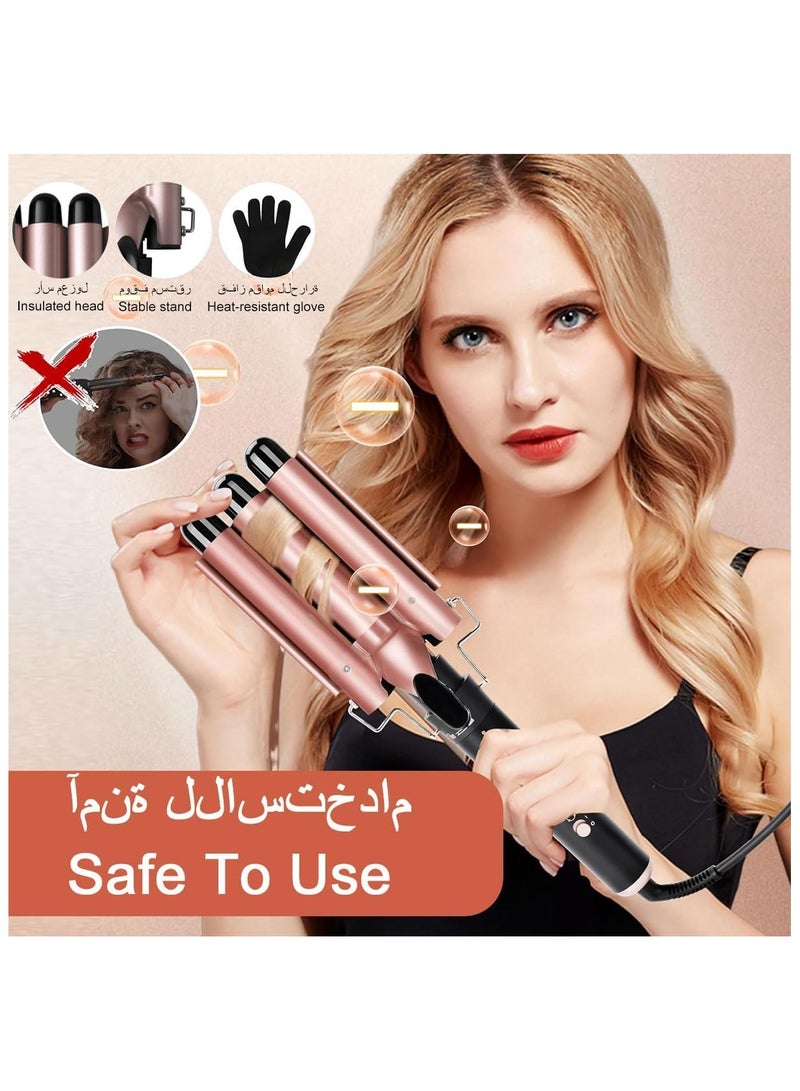 PANDA JOJO Curling Iron Set 5 in 1 Hair Curler, Temp Control Hair Wand Set with 5 Interchangeable Ceramic Barrel and Heat Protective Glove, Instant Heat Up Hair Crimper - Image 4