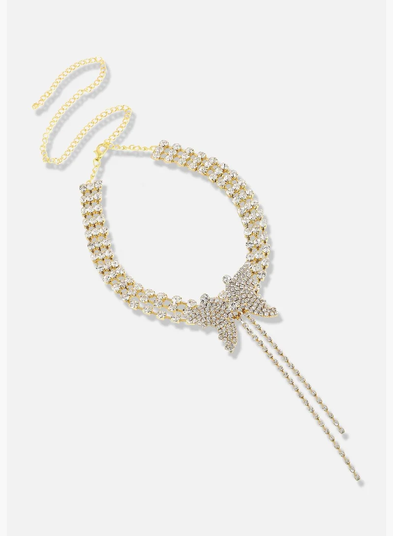 SOHI Silver Plated Designer Party Necklace For Women