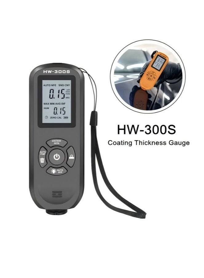 SYOSI HW-300Pro Digital Car Paint Thickness Gauge – Auto/Manual Fe  Non-Fe Coating Tester (0-2000μm) for Automotive Detailing, Used Car Inspection  Body Repair | High-Precision Paint Meter with LCD Screen - Image 2