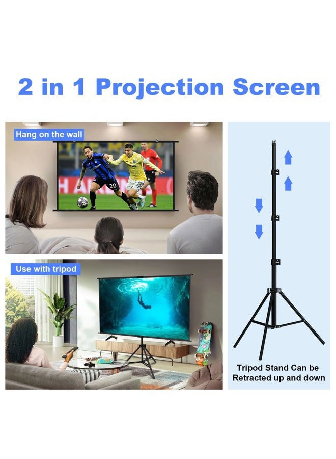 GAINVANE Projector Screen with Stand 100 inch,Indoor Outdoor Projection Screen with Black Backing,16:9 HD Premium Wrinkle-Free Tripod Stand Screen for Projector with Storage Bag - Image 5
