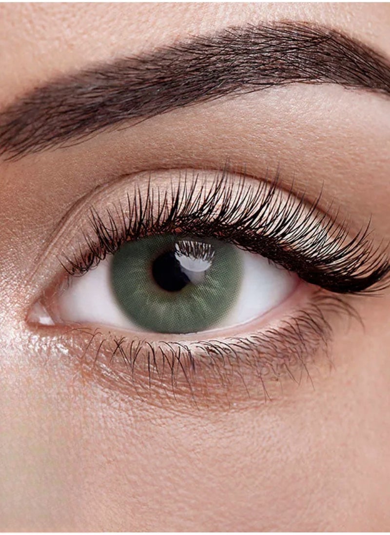 Unibling - Eros Green Yearly Colored Contact Lenses, Unisex Cosmetic Contact Lenses, Enlargement Collection, Dark Green, With Case - Image 1