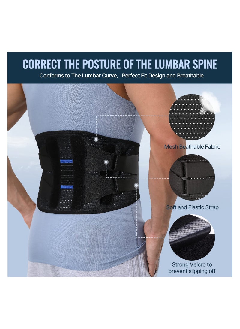 SYOSI Back Brace for Men and Women Lower Back Instant Back Pain Relief from Injury Herniated Disc Sciatica and Scoliosis Breathable Adjustable Lumbar Support Belt Large Waist 37.50 to 53 Inch  - Image 3