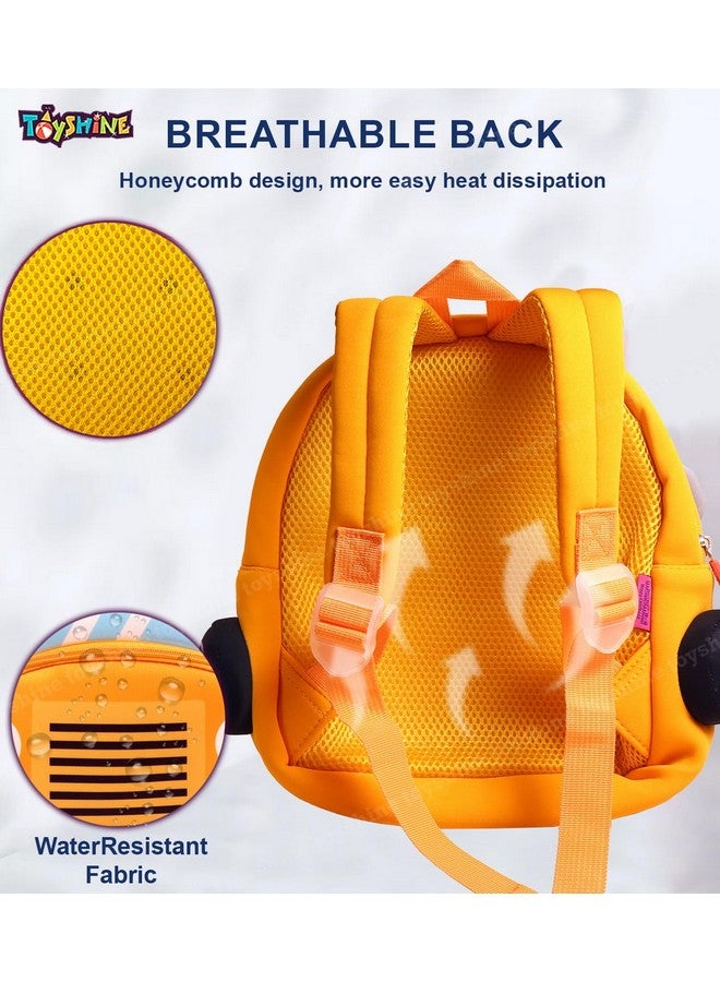 Toyshine Toyshine 12" Cute Car Face Backpack for Kids Girls Boys Toddler Backpack Preschool Nursery Travel Bag - Mini Size - Orange - Image 3
