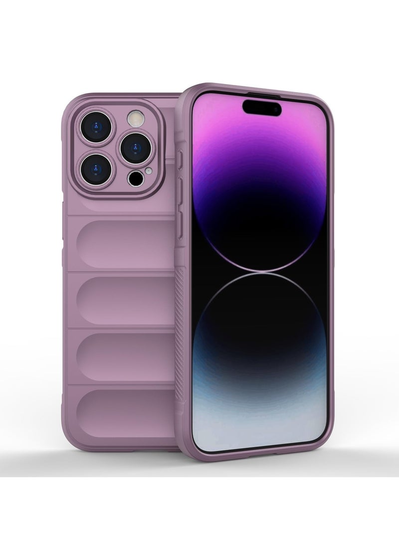 جراب موبايل ماجيك شيلد  سيليكون مضاد للصدمات وحمايه للكاميرا متوافق Iphone 15 Pro Max (ارجواني)