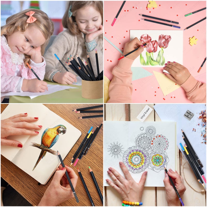 ABOUT SPACE Colour Pencils Kit (75 Pcs) with Shading Hb Pencil,Vinyl Eraser,Sharpener&Storage Box for Book Colouring,Blending,Sketching-Art Supplies for Beginners&Artists,Multicolor - Image 5