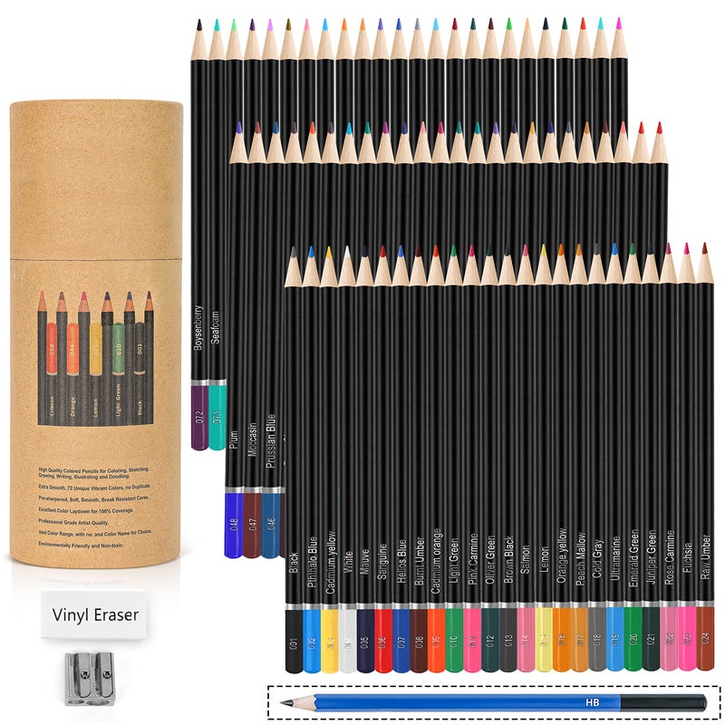 ABOUT SPACE Colour Pencils Kit (75 Pcs) with Shading Hb Pencil,Vinyl Eraser,Sharpener&Storage Box for Book Colouring,Blending,Sketching-Art Supplies for Beginners&Artists,Multicolor - Image 1