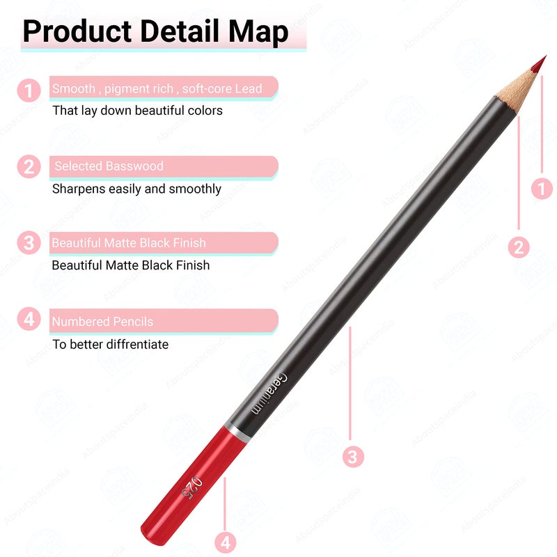 ABOUT SPACE Colour Pencils Kit (75 Pcs) with Shading Hb Pencil,Vinyl Eraser,Sharpener&Storage Box for Book Colouring,Blending,Sketching-Art Supplies for Beginners&Artists,Multicolor - Image 3