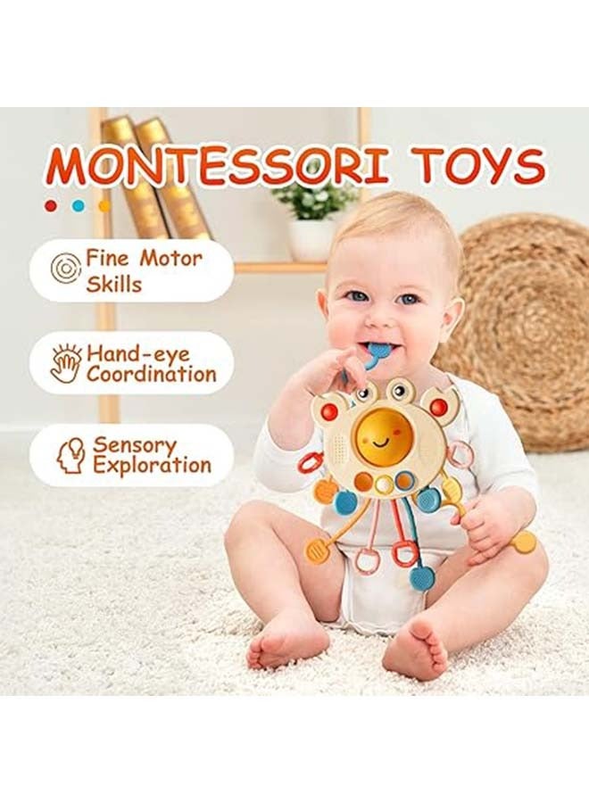 Silicone Toy Baby Montessori Silicone Sensory Toys  For  Baby Travel Toy And Teething Toys Pull String Activity Toy For Toddlers  - Image 3