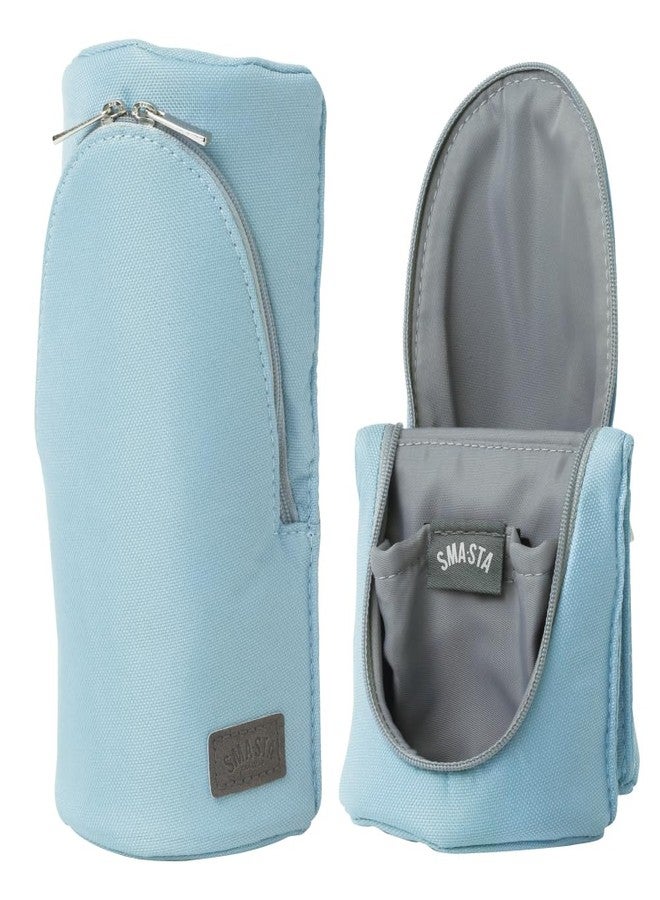 Sonic Sma-Sta Ash Standing Pen Case, Workspace Bag, Tech Accessories Organizer, Makeup Bag, Pencil Pouch Converts Into Smartphone Stand, Cosmetics Holder, and more, FD-8265-B, Blue - Image 1