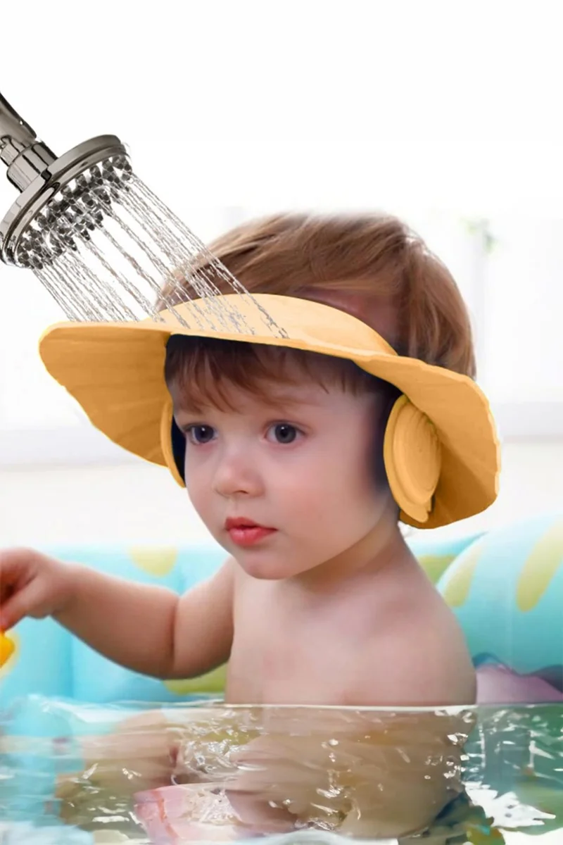 Black Deer Baby Bath Hat Adjustable Shower Cap Baby Sun Hat 0-6 Years