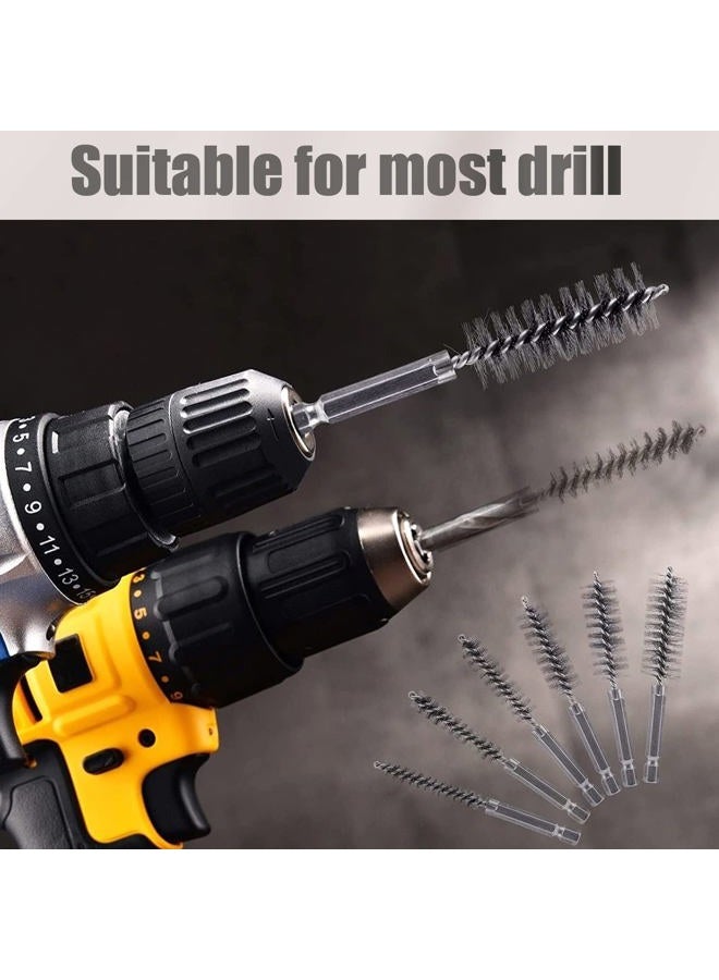 WENORA 10 Pack Bore Brush for Drill, Stainless Steel Bore Brush Drill, Stainless Steel Bore Cleaning Brush Set 1/4 Inch Hex Shank for Power Drill Impact Driver - Image 4