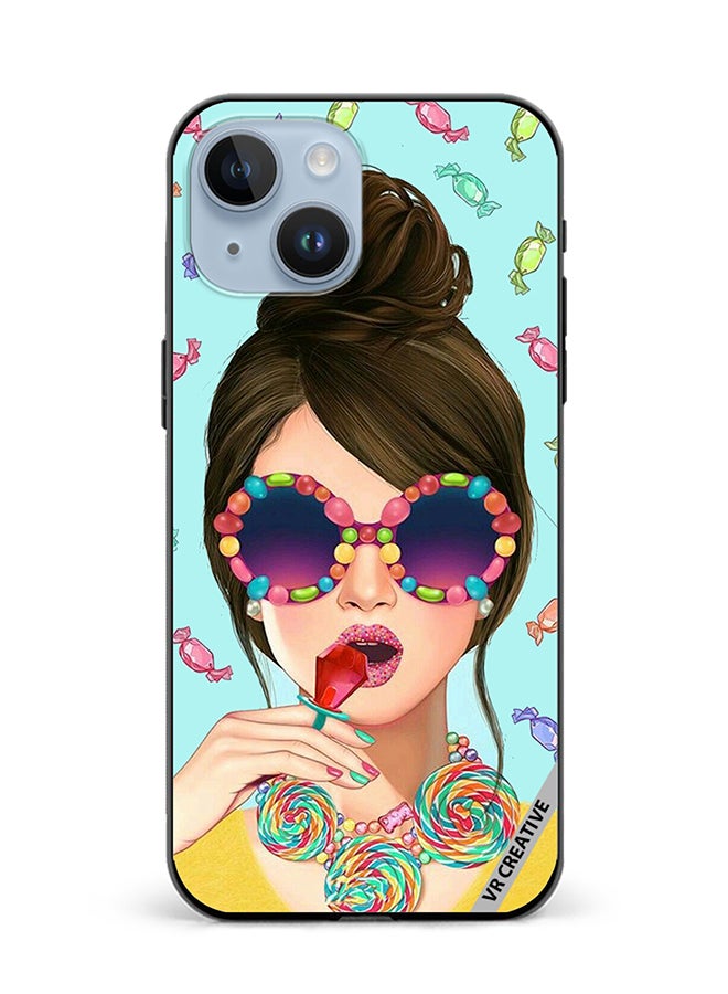 VR CREATIVE Protective Case Cover For Apple iPhone 15 Stylish Girl Design Multicolour - Image 1