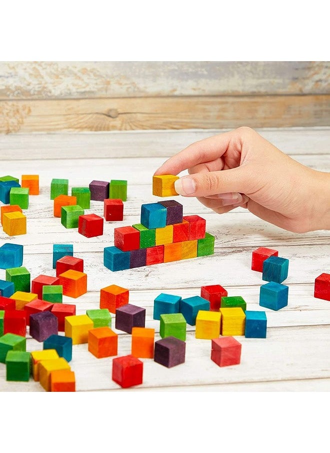ArtBee ArtBee Wood Blocks, Counting Cubes for Kids Math, 20 mm Blocks for Preschool Crafts, Early Math Manipulatives for Preschool, Classroom Supplies for Teachers Elementary (Pack of 100)  - Image 4