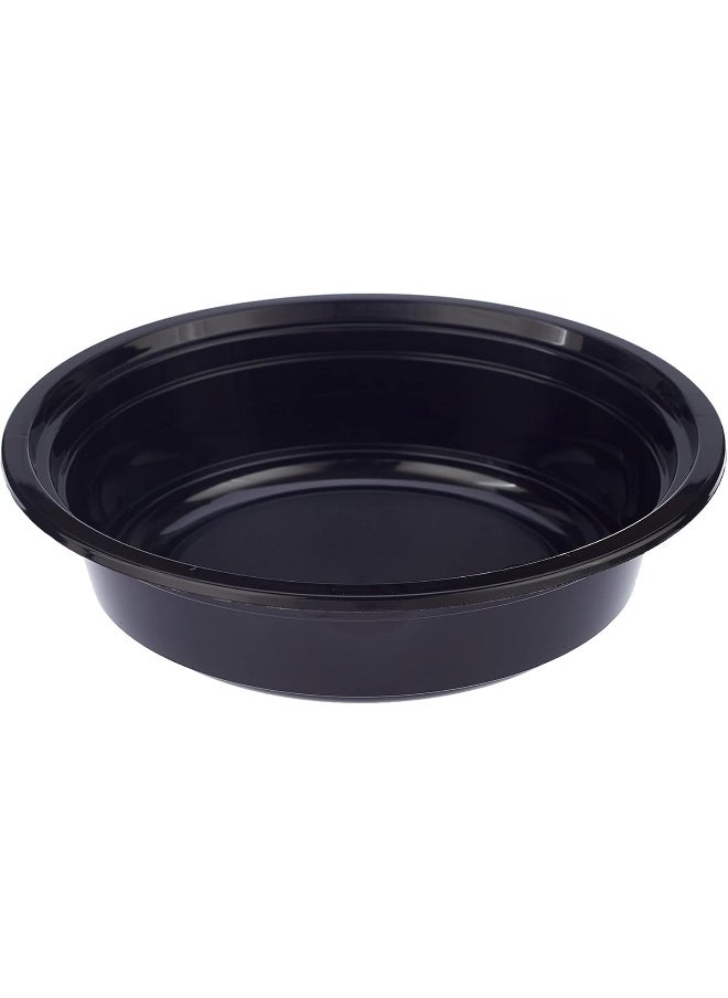 Hotpack - Hotpack Disposable Microwaveable Round Black Base Meal Prep Container with Clear Lid, Lunch Boxes 16 ounce, 5 Pieces - Image 1