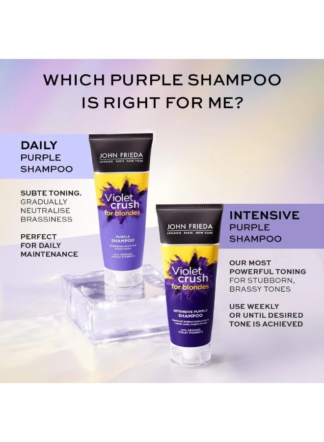 John Frieda Violet Crush Purple Shampoo and Conditioner Set for Blonde Hair Anti Brass Brightening Color Care Set - Image 3