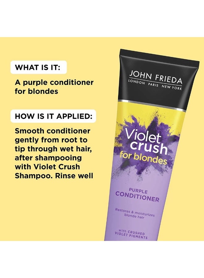 John Frieda Violet Crush Purple Shampoo and Conditioner Set for Blonde Hair Anti Brass Brightening Color Care Set - Image 2