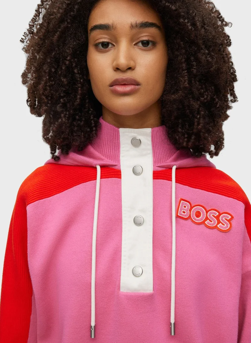 BOSS Color Block Knitted Hoodie